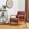 Glitzhome® Mid-Century Faux Leather Accent Chair